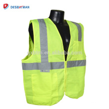 Personnalisé LOGO Impression Haute Visibilité Hommes Porter Sécurité Gilet Réfléchissant Avertissement Workout Gilet Zipper